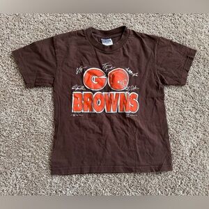 Vintage 1999 Cleveland Browns Go Browns Graphic Signed T Shirt Boys size L 14/16